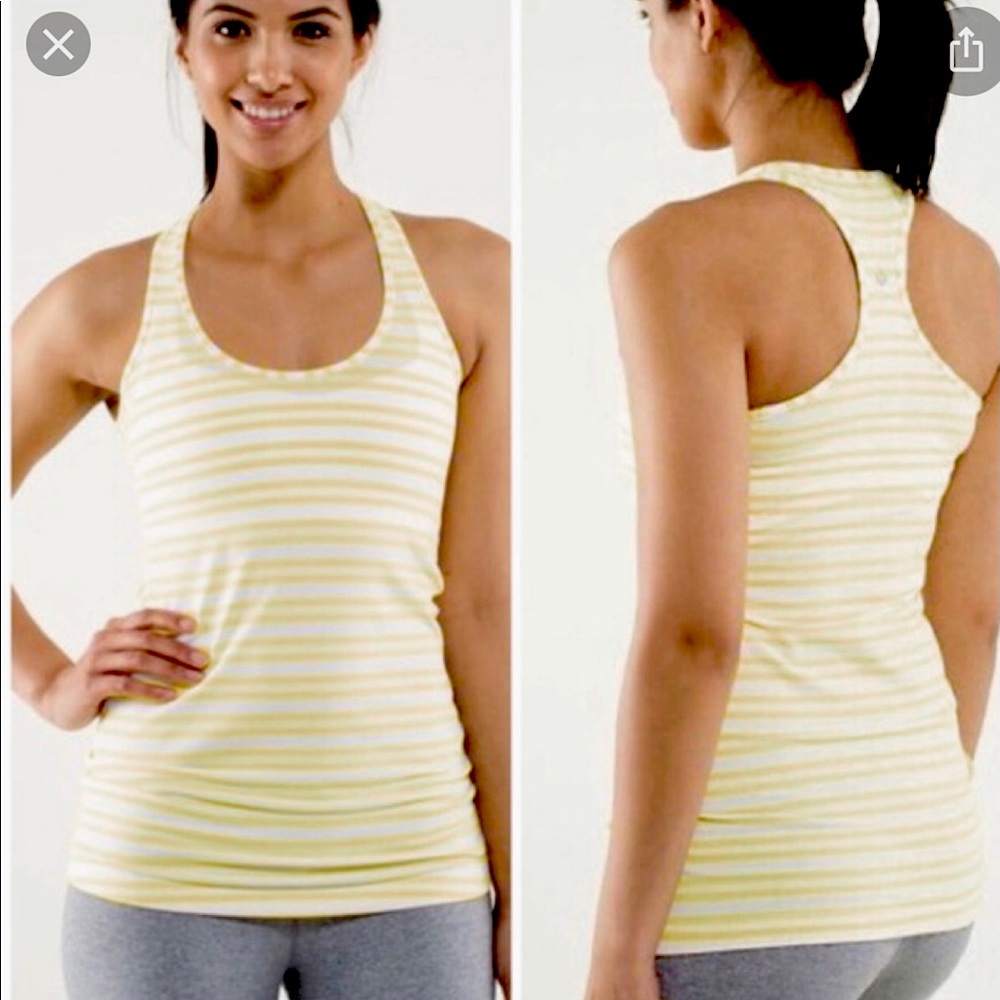 Lululemon Cool Racerback Stripe Yellow/White 2